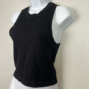 Eye Candy L/XL Ribbed High Neck Crop Tank